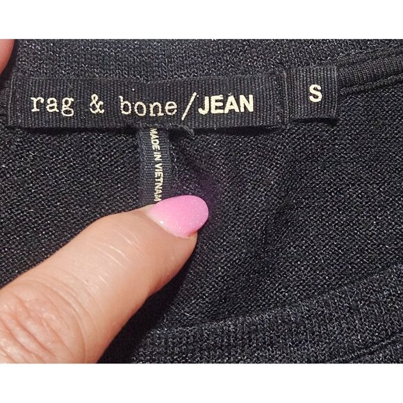 Rag & Bone Women’s Black Top S Minimalist Chic Monochrome Athleisure - Picture 6 of 12